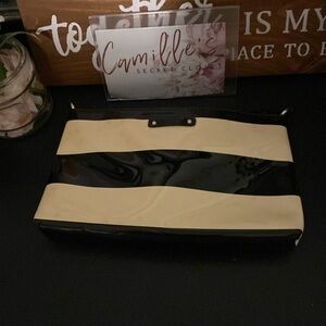 Kate Spade Penn Valley Cream Black‎ Stripe Crossbody Pink Interior
